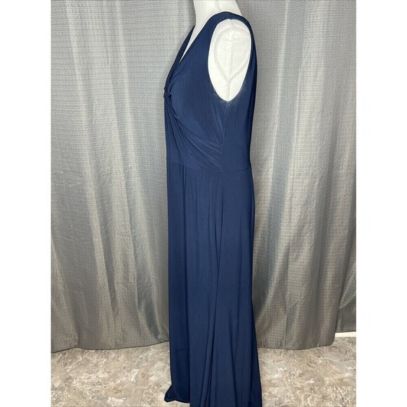 Vera Wang Dress Maxi Bridesmaid Ball Sleeveless Dress Gown Navy Blue Size 12 - Picture 5 of 11